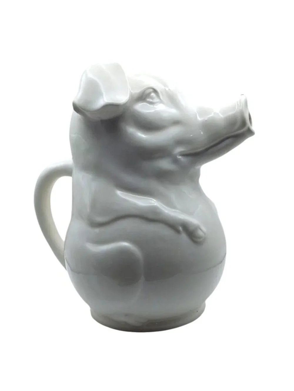 Schmid Brothers Pig Shaped White Ceramic Water Pitcher Farmhouse Barnyard Piggy